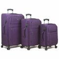 Dejuno Aurora Lightweight Denim Spinner Luggage Set, Purple - 3 Piece 2004DJ-PURPLE